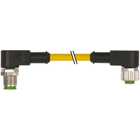 Murrelektronik M12 male 90 Degree / M12 female 90 Degree, PUR 4x0.34 ye UL/CSA 1m 7000-40261-0240100